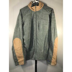 Kavu Mens full Zip Sherpa Fleece Jacket sweater Sz Large Gorpcore Outdoor Gray